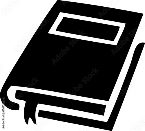 Stylized book icon with bookmark representing knowledge, reading, guides, or documentation.