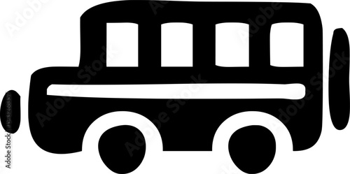 Stylized bus icon representing school transport, public transit, or general travel in digital and map interfaces.