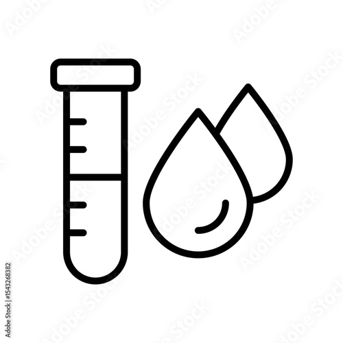 Laboratory Test Tube with Water Drops Icon Vector.