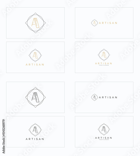 Luxury Vintage Logo Alphabet Set – Monogram Letter Badges with Floral Ornaments and Elegant Frames

