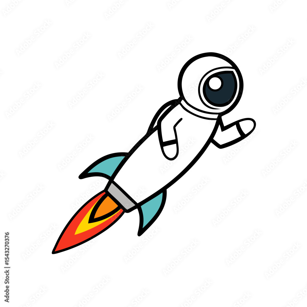 Fototapeta premium astronaut riding a rocket.