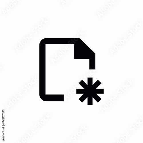 asterisk file icon sign vector