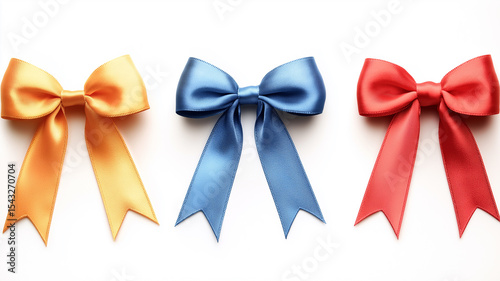Ribbon bows isolated on white background