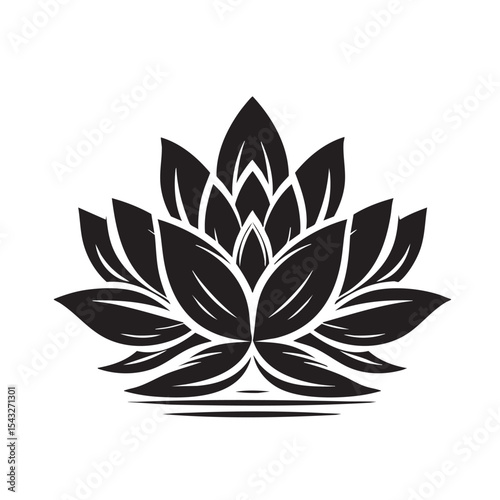 black and white silhotte image of Lotus