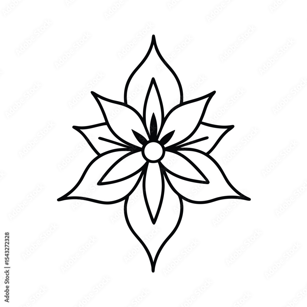 Fototapeta premium Cardinal Flower Tattoo Design Illustration