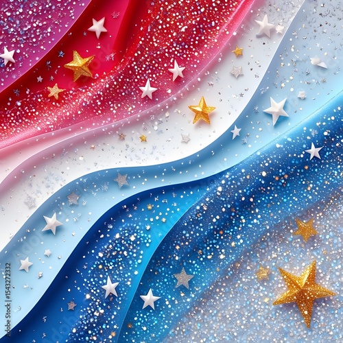 Usa flag christmas background with snowflakes