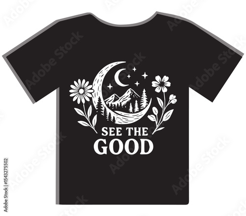 See The Good Moon Mountain T-Shirt Design
