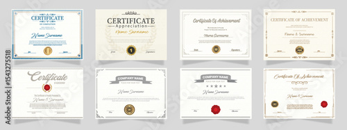 Certificate design with a vintage or retro theme. cherished element of companies, schools, events.