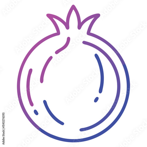 Stylized pomegranate icon isolated on a white background. Perfect for organic branding, botanical prints, packaging design, kitchen wall art, recipe books, skincare labels, and logo design.