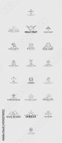 Boutique Logo Design Set – Elegant Feminine Branding with Stylish Typography and Ornamental Elements


