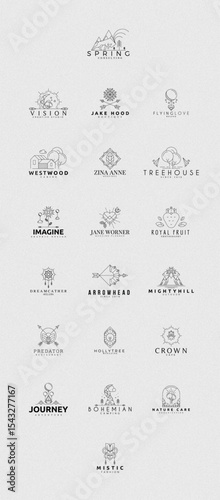 Boutique Logo Design Set – Elegant Feminine Branding with Stylish Typography and Ornamental Elements

