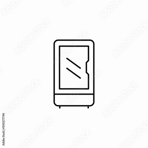 single door fridge icon sign vector
