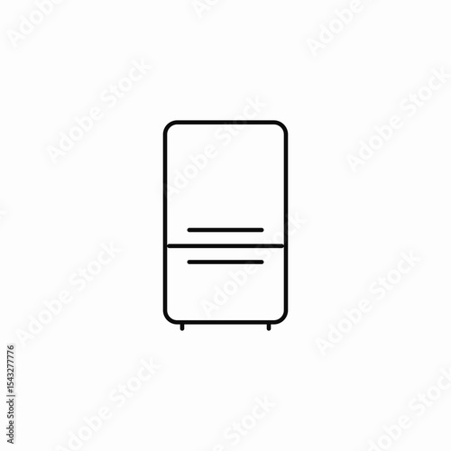 slim fridge appliance icon sign vector