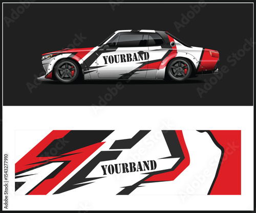 American Themed Muscle Car Design with Patriotic Eagle and Stripes Graphic