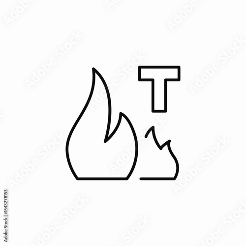 text burn icon sign vector
