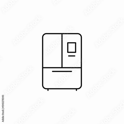 triple door fridge icon sign vector