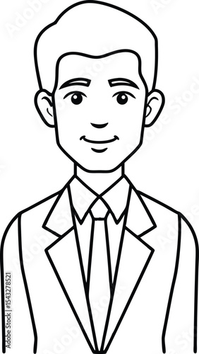 Businessman Suit Avatar Vector Illustration.