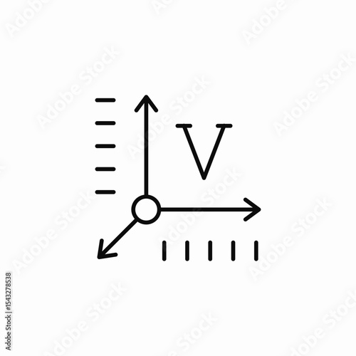 v directions icon sign vector