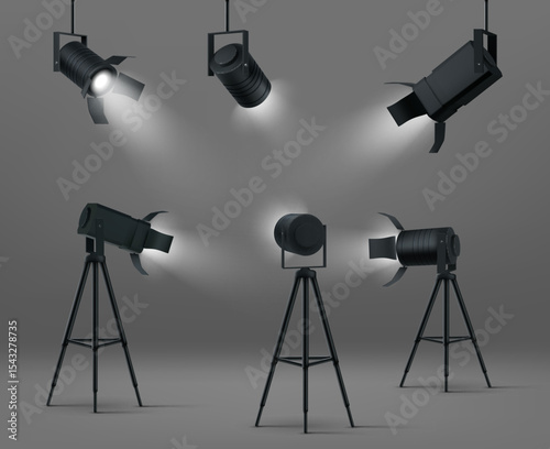 Glowing spotlights for studio or stage