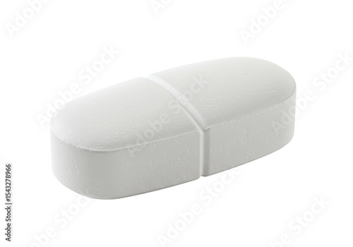 Cuadro en lienzo Isolated White Oblong Pill with Divider