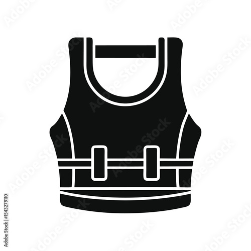 Life Vest Icon Black Silhouette Illustration