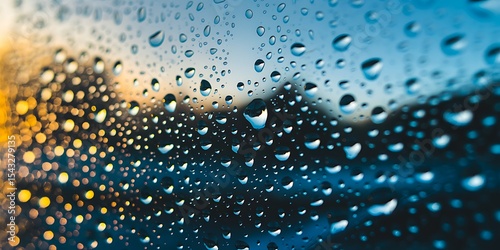 A Close-Up Macro Photograph of Raindrops on Glass Nature's Tiny Jewels