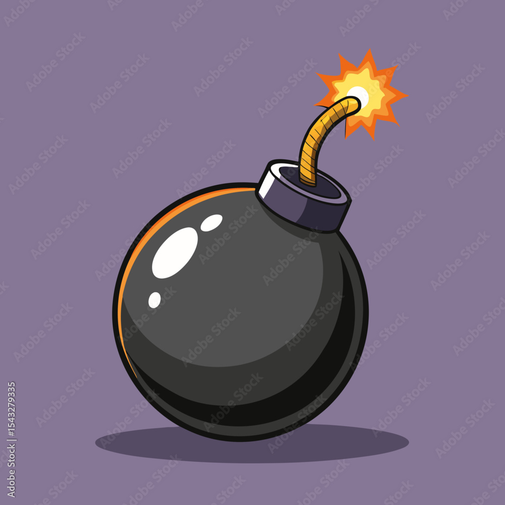 bomb with burning fuse