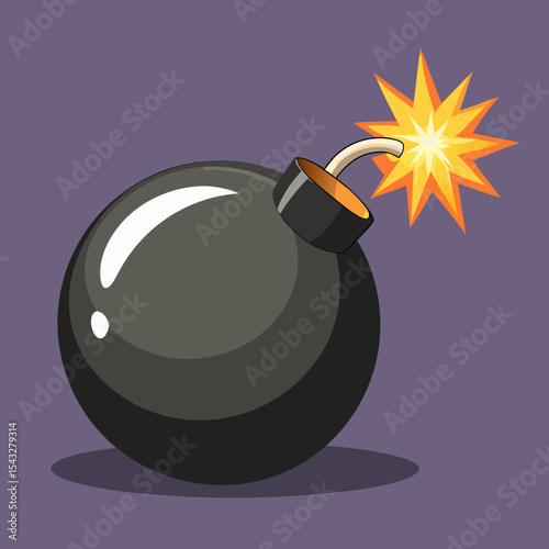 bomb with burning fuse
