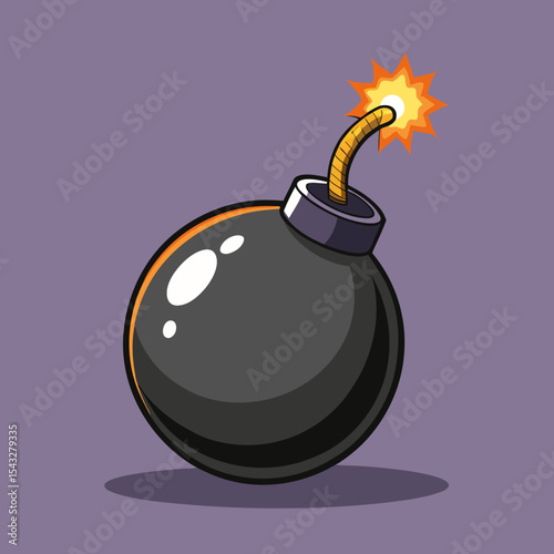 bomb with burning fuse