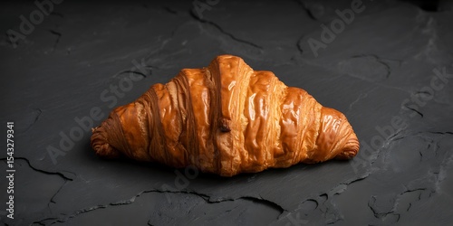 A Professional Food Photography Shot of a Golden-Brown Croissant
