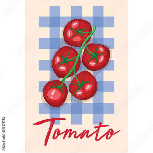 tomato, retro, poster, vector, vintage