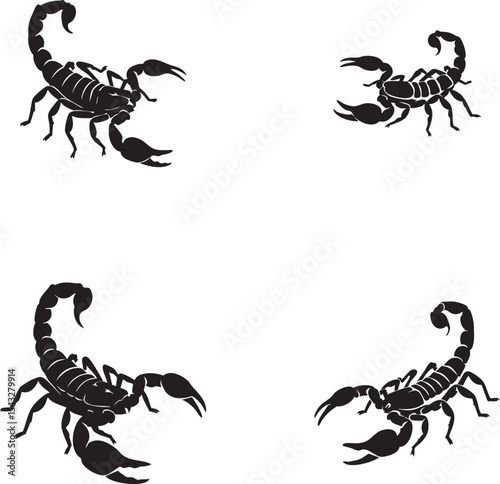Minimalist vector silhouette of Scorpion