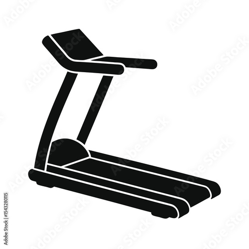 Treadmill machine vector icon black silhouette