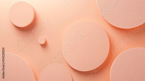 Peach-toned circles in a layered design.