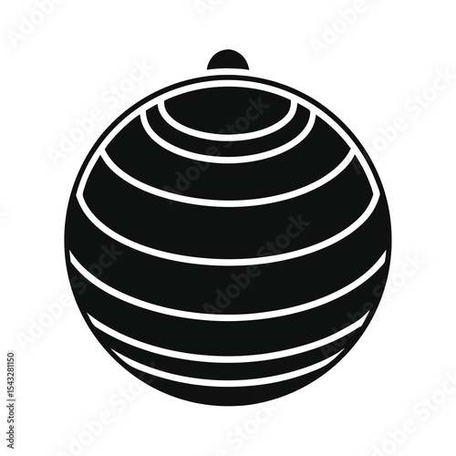Exercise ball silhouette for fitness and health