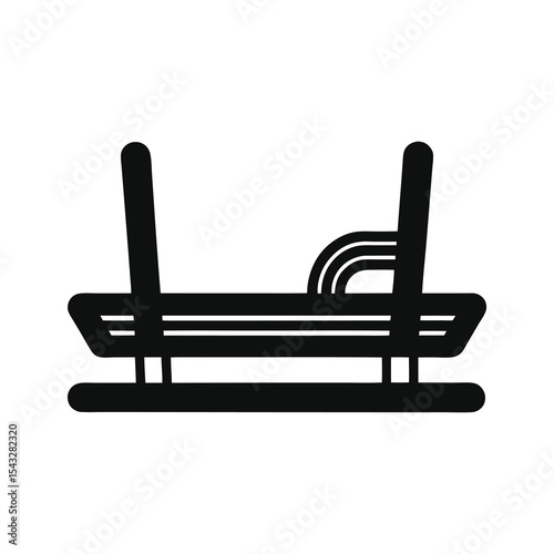 Park bench silhouette simple vector illustration