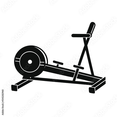 Elliptical Machine Black and White Illustration
