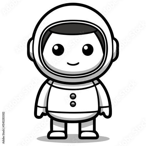 astronaut cartoon with a big round helmet 