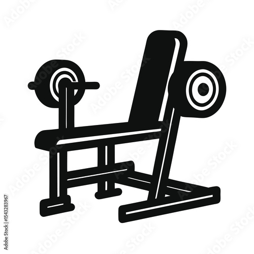 Weight Bench Silhouette for Fitness and Exercise