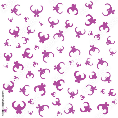 Scattered abstract magenta decorative shapes