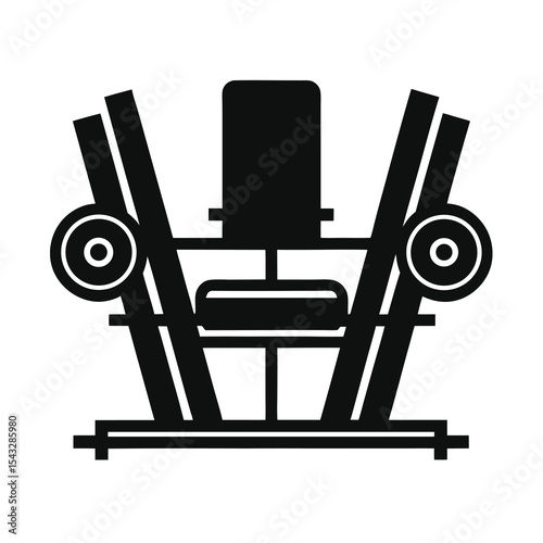 Weightlifting machine silhouette for fitness and exercise