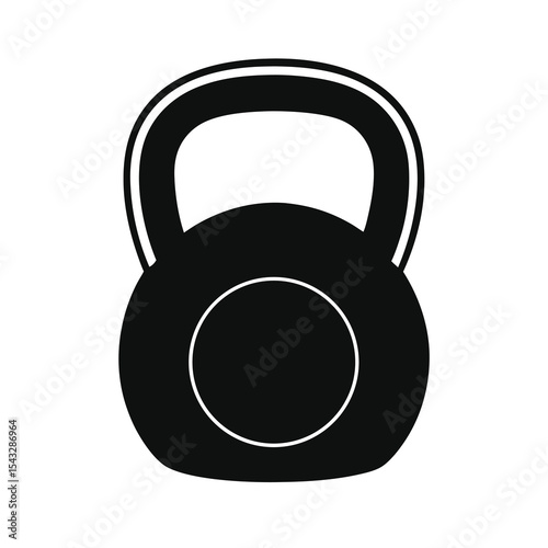 Black and white kettlebell weight icon