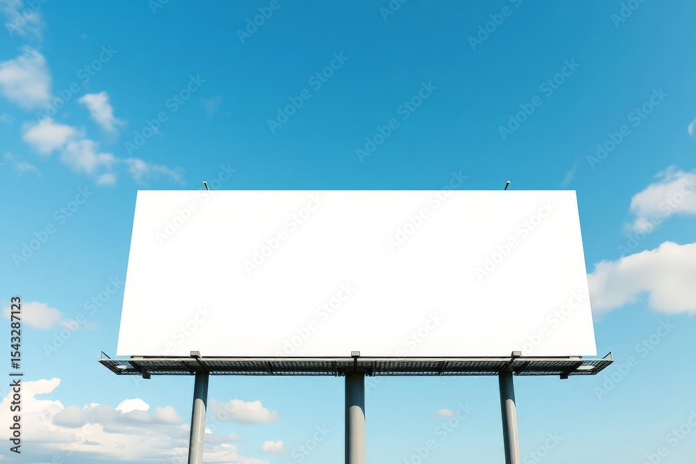 Obraz premium Blank Billboard Blue Sky Advertising Mockup Signage