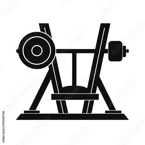 Weight machine silhouette for fitness and exercise
