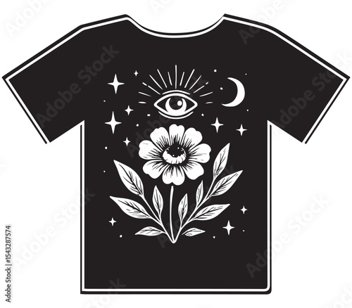 Mystical Third Eye Flower T-Shirt Design
