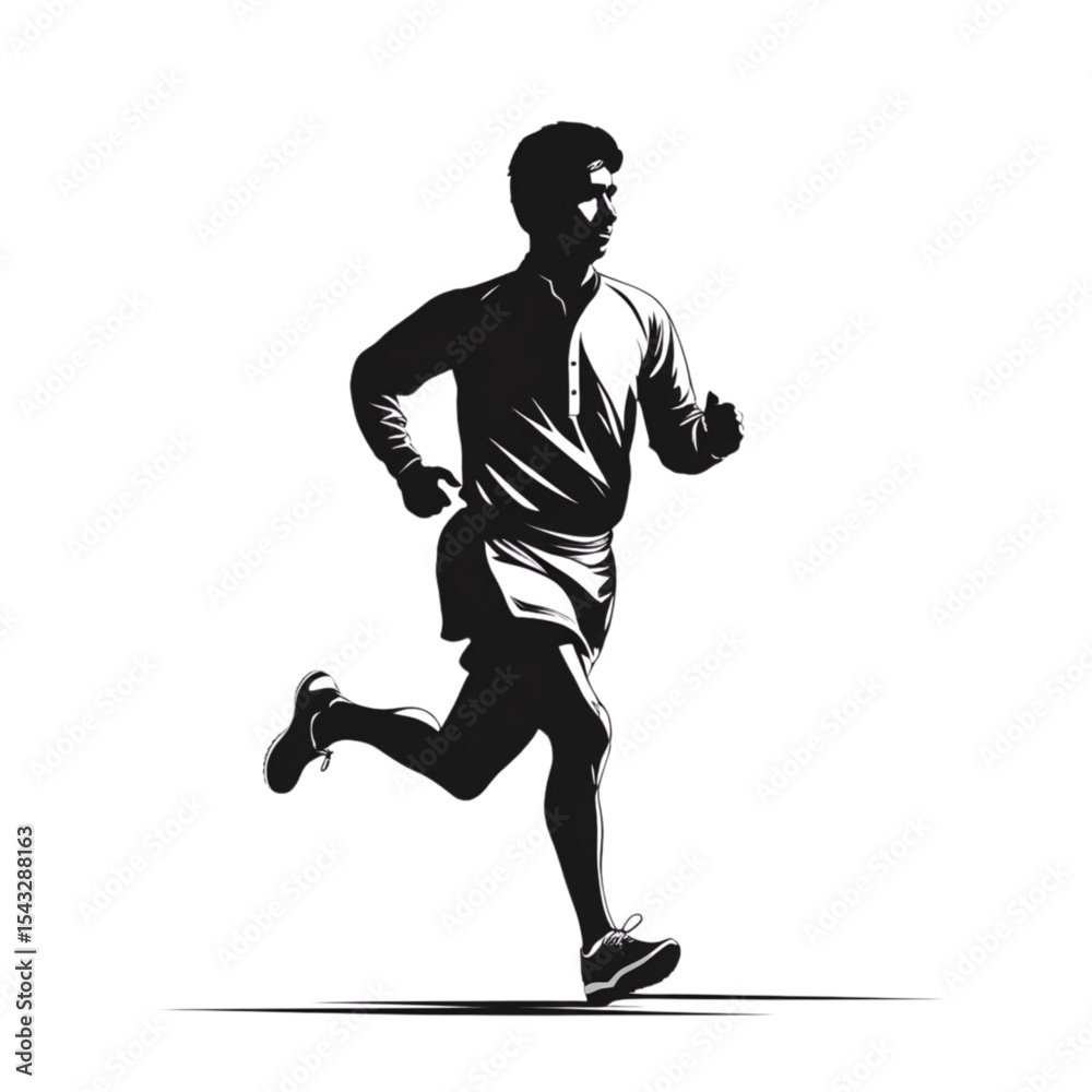 Obraz premium Dynamic black vector silhouettes capture athletes in various sports, including basketball, soccer, and running, showcasing their powerful action and team spirit
