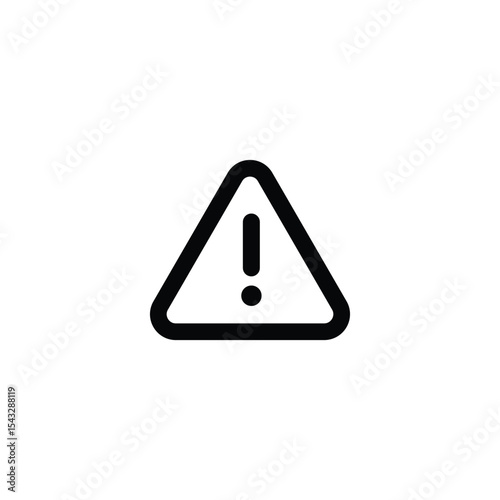 black Warning vector line icon symbol isolated on white background