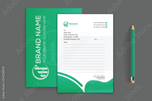 Gradient luxury brand identity letterhead and invoice design