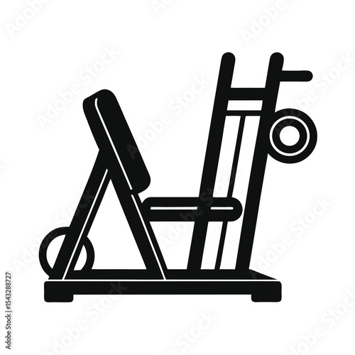Leg Press Machine Silhouette for Gym Equipment