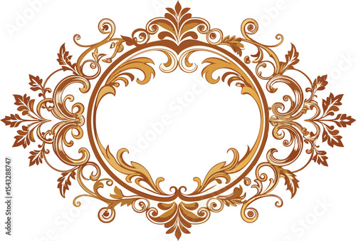 Elegant Ornate Gold Frame Decorative Victorian Style Border for Design Projects